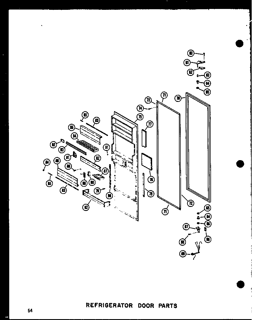 Amana SDI22N-P60201-65W refrigerator door parts diagram