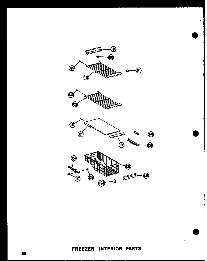 Amana SDI22N-P60201-65W freezer interior parts diagram