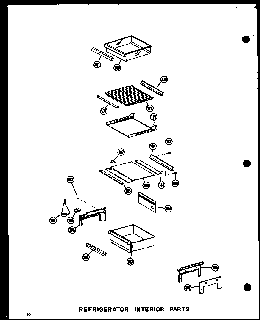 Amana SDI22N-P60201-65W refrigerator interior parts diagram