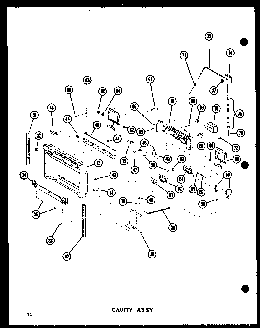 Amana SDI22N-P60201-65W cavity assy diagram