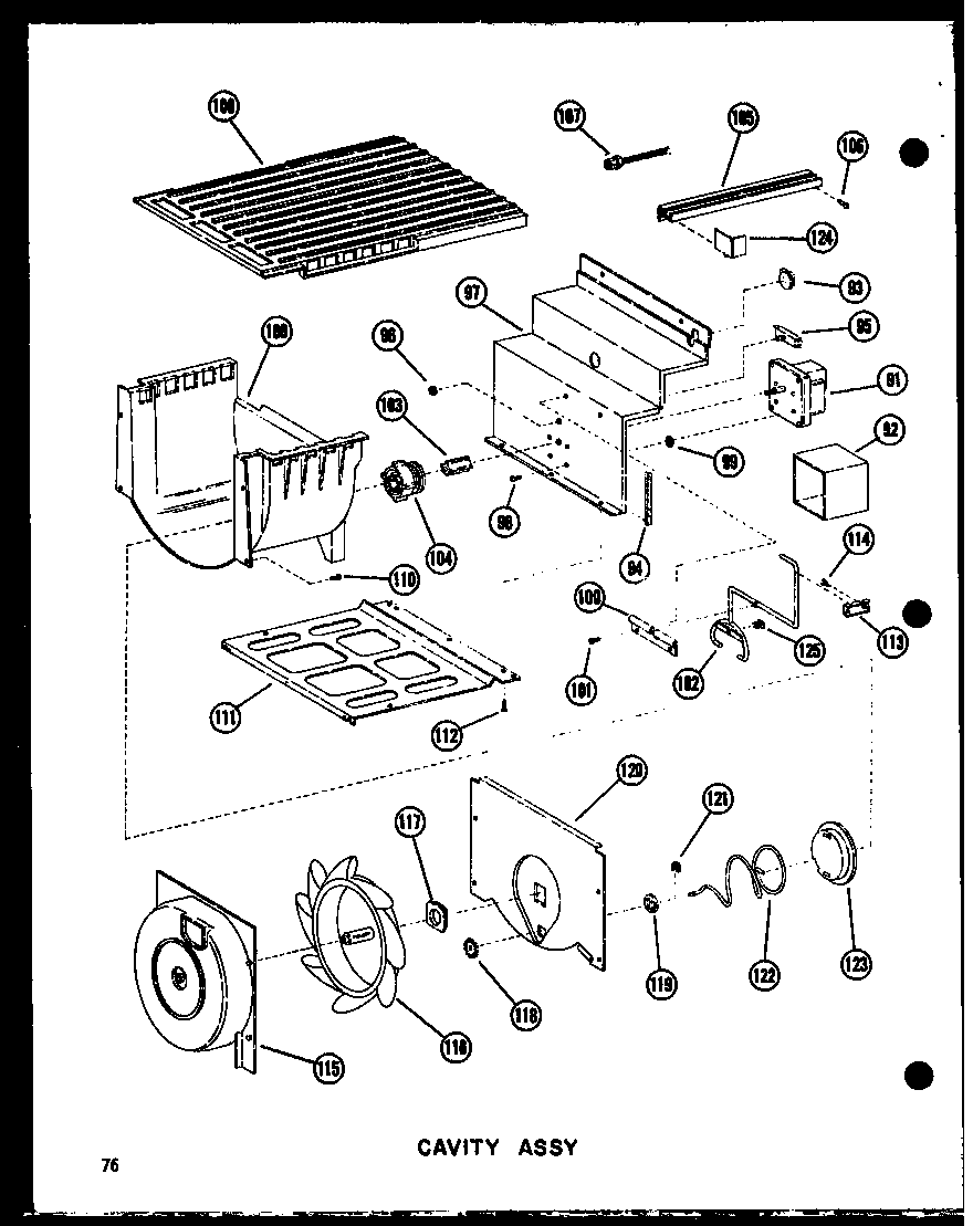 Amana SDI22N-P60201-65W cavity assy diagram