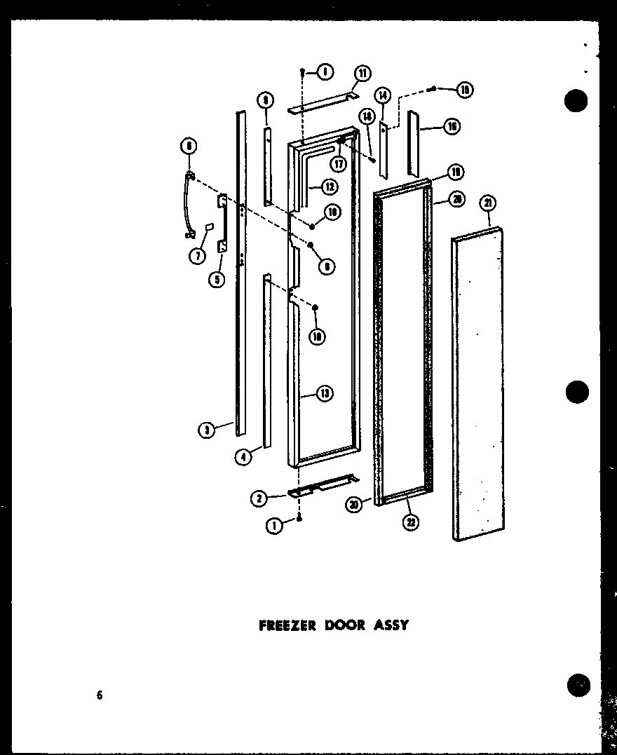Amana SR25A-A-P60350-12WA freezer door assy diagram