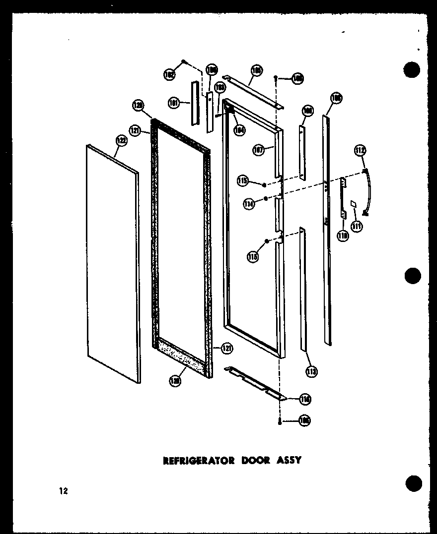 Amana SR25A-A-P60350-12WA refrigerator door assy diagram