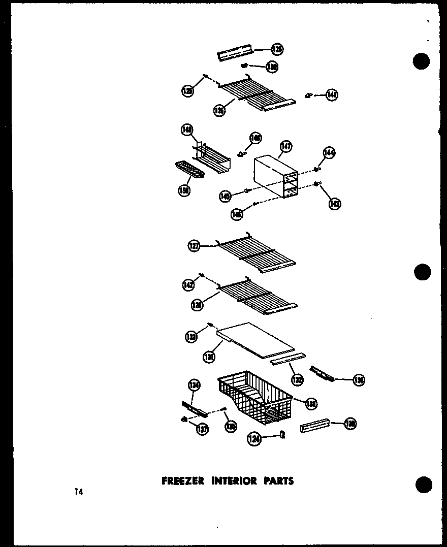 Amana SR25A-A-P60350-12WA freezer interior parts diagram