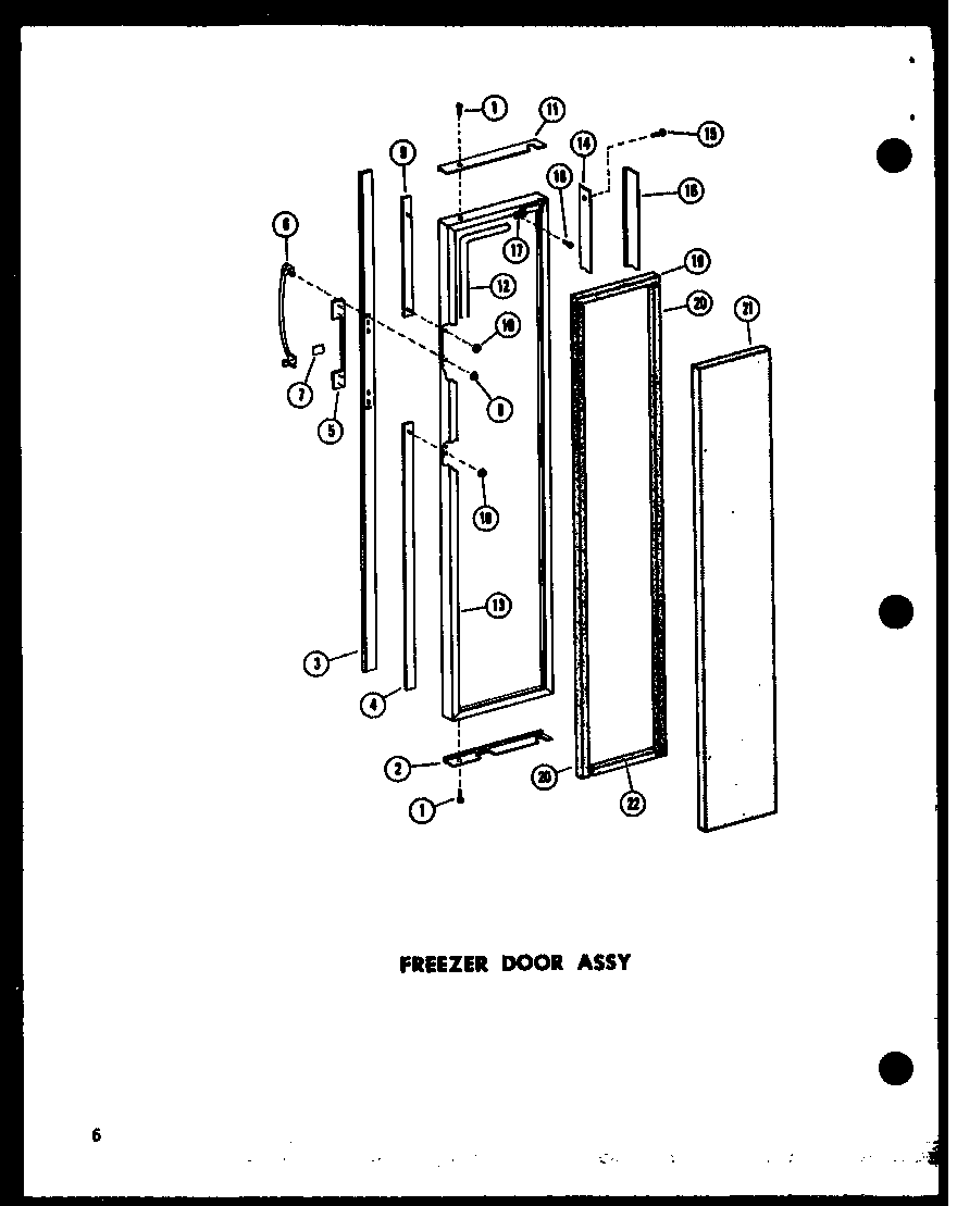 Amana SR19W-AG-P60350-34WG freezer door assy diagram