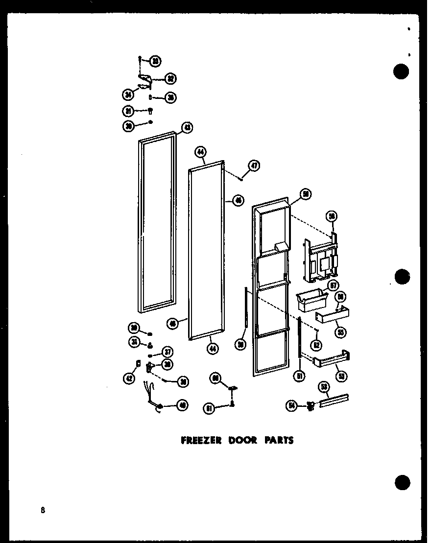 Amana SR19W-AG-P60350-34WG freezer door parts diagram