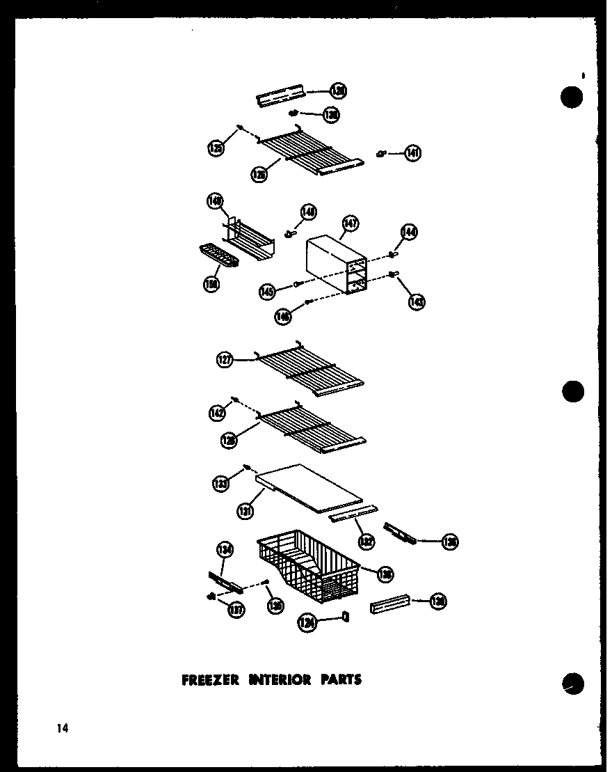 Amana SR19W-AG-P60350-34WG freezer interior parts diagram
