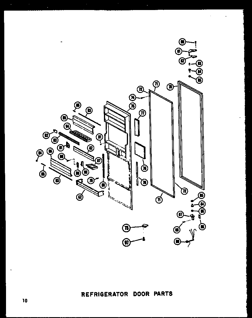 Amana SDI22A-AG-P60350-10WG refrigerator door parts diagram