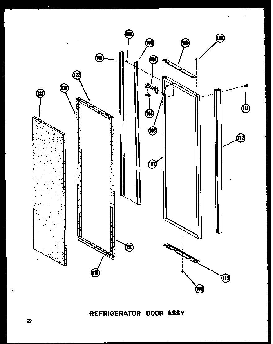 Amana SDI22A-AG-P60350-10WG refrigerator door assy diagram
