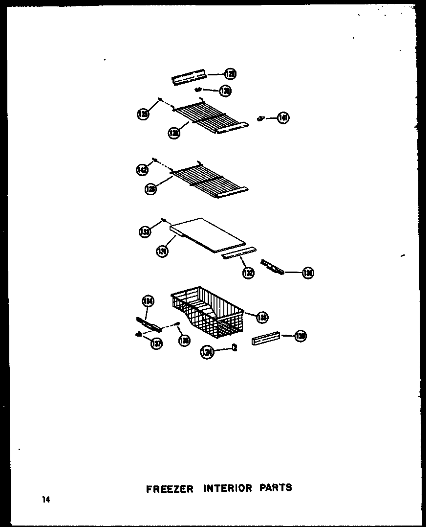 Amana SDI22A-AG-P60350-10WG freezer interior parts diagram