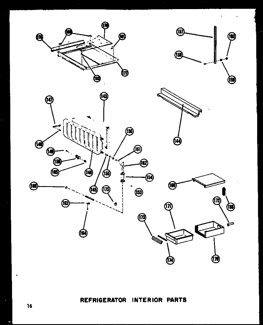Amana SDI22A-AG-P60350-10WG refrigerator interior parts diagram