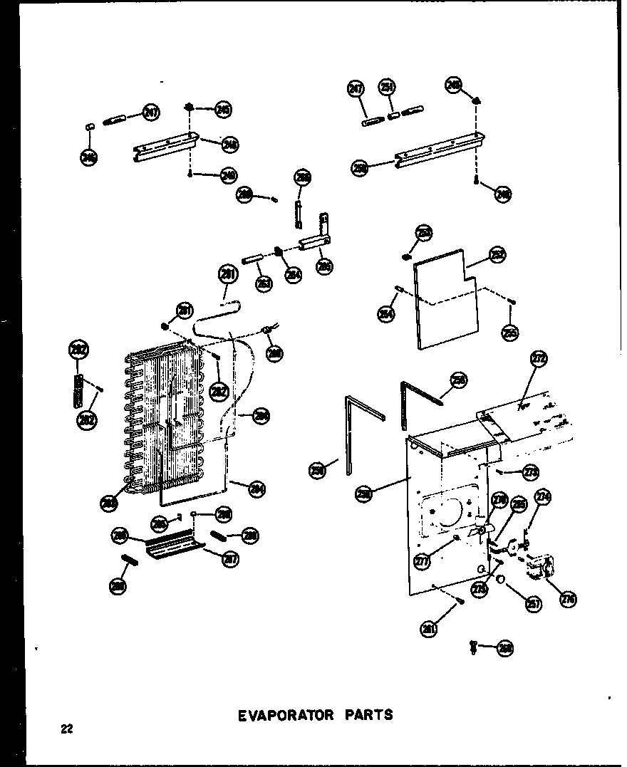 Amana SDI22A-AG-P60350-10WG evaporator parts diagram