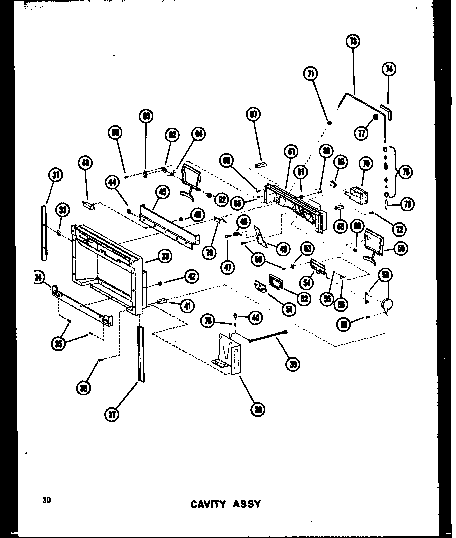 Amana SDI22A-AG-P60350-10WG cavity assy diagram