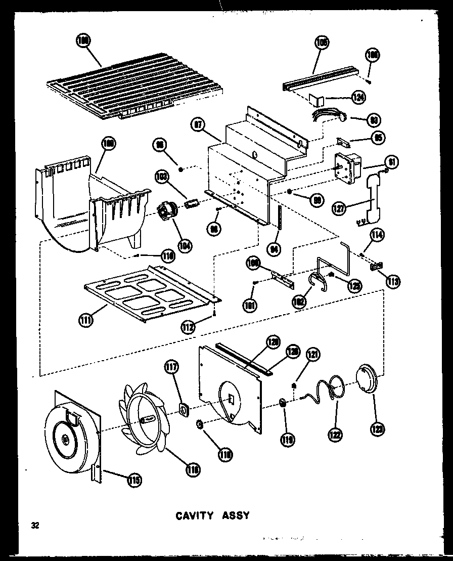 Amana SDI22A-AG-P60350-10WG cavity assy diagram