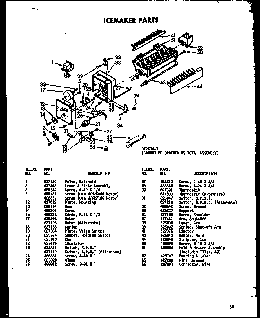 Amana SDI22A-AG-P60350-10WG icemakerparts (sdi25a/p60350-14w) (sdi25a-ag/p60350-14wg) (sdi25a-c/p60350-14wc) (sdi25a-a/p60350-14wa) diagram
