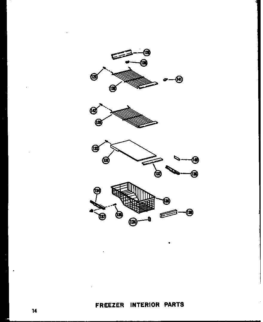 Amana SDI22W-P60340-32W freezer interior parts diagram