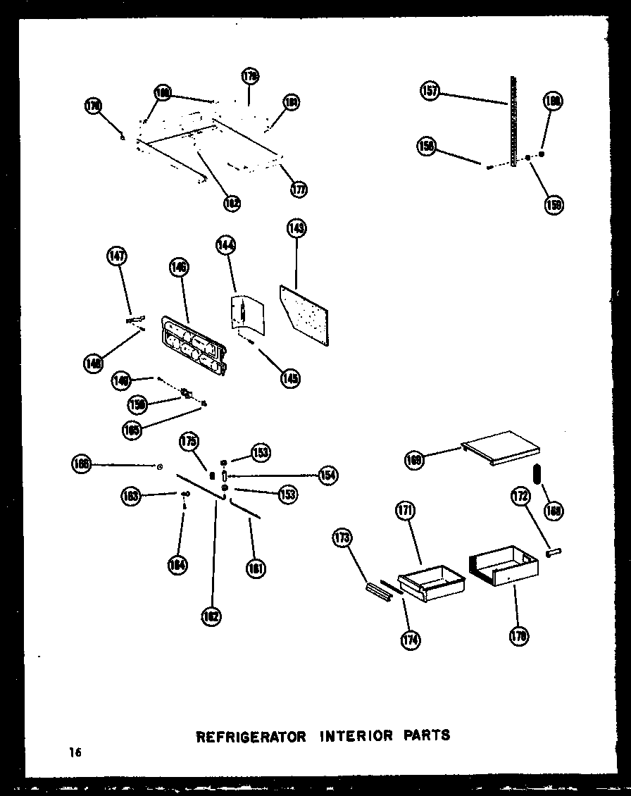 Amana SDI22W-P60340-32W refrigerator interior parts diagram