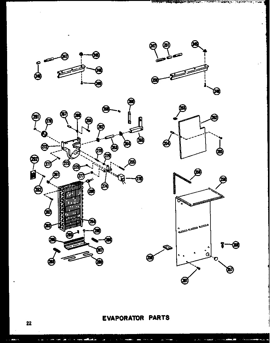 Amana SDI22W-P60340-32W evaporator parts diagram