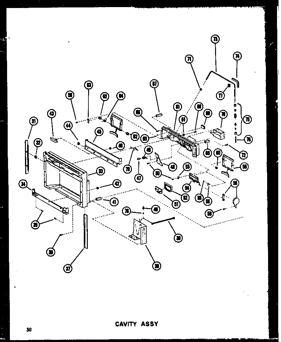 Amana SDI22W-P60340-32W cavity assy diagram