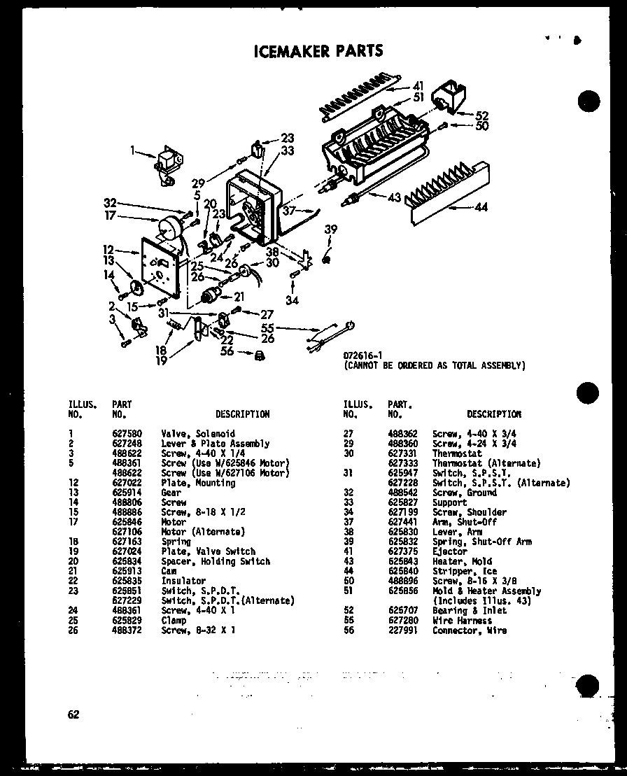 Amana SDI22W-A-P73320-22WA icemaker parts (csdi25w-c/p60350-56wc) (csdi25w/p60350-56w) (csdi25w-a/p60350-56wa) (csdi25w-l/p60350-56wl) (csdi25w-ag/p60350-56wg) (csdi25w-c/p73320-24wc) (csdi25w-a/p73320-24wa) (csdi25w-ag/p73320-24wg) (csdi25w/p73320-24w) (csdi25w-l/p73320-24wl) diagram