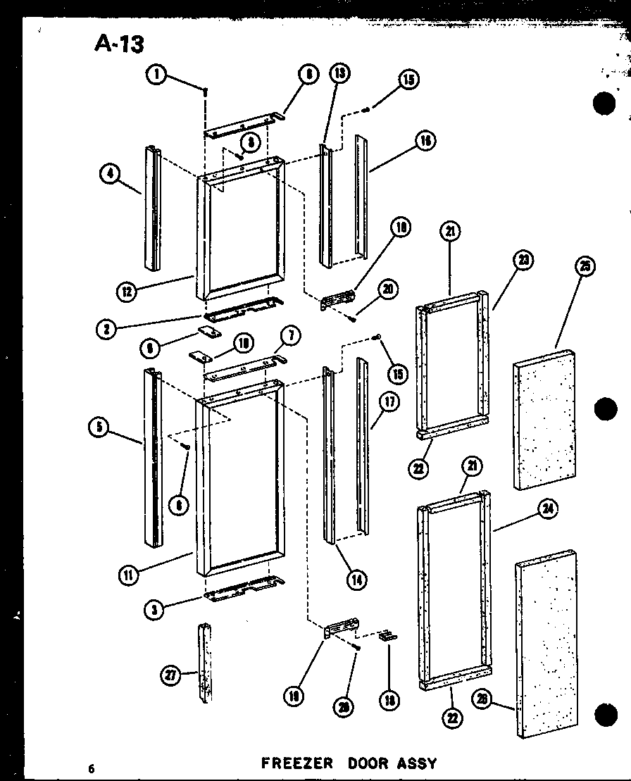 Amana SRI19E-A-P74870-5WA freezer door assy diagram