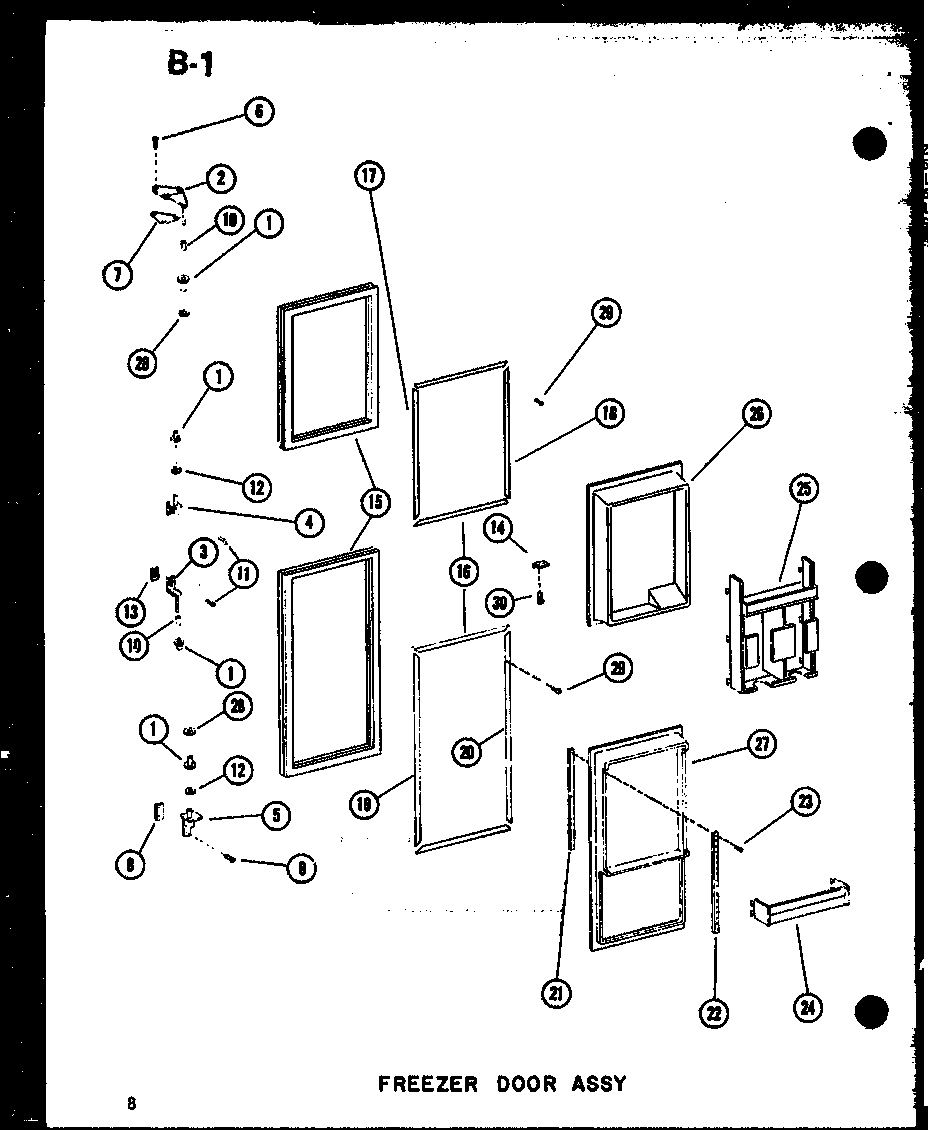 Amana SRI19E-A-P74870-5WA freezer door assy diagram