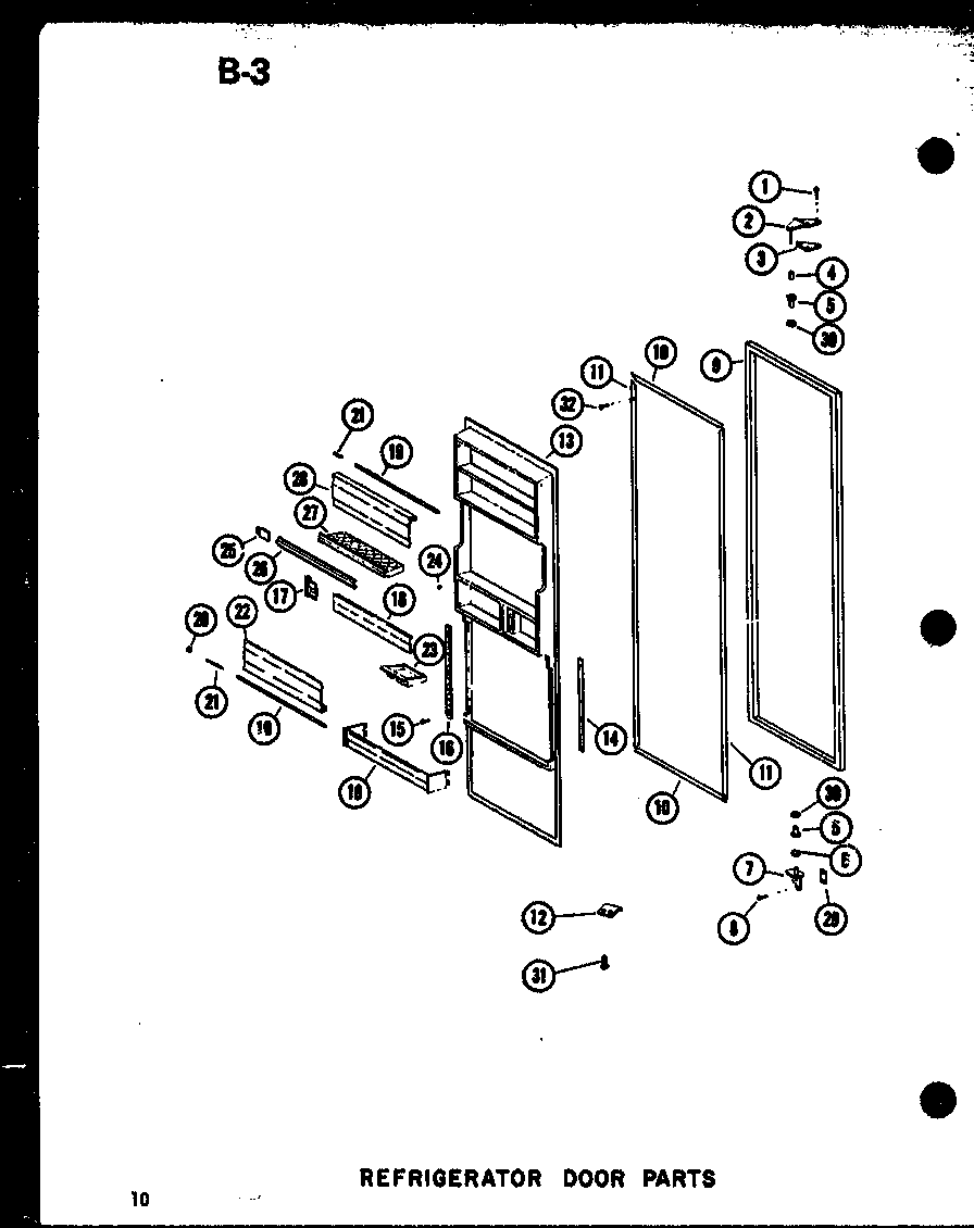 Amana SRI19E-A-P74870-5WA refrigerator door parts diagram