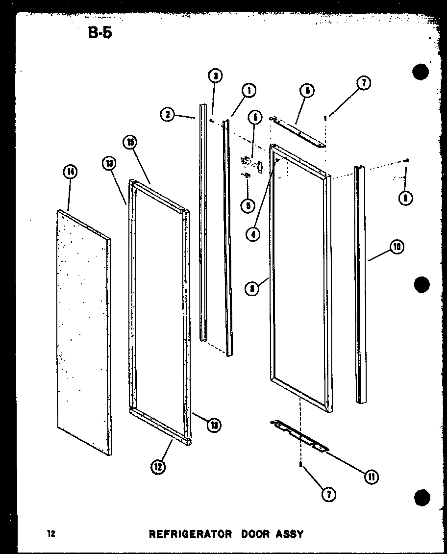 Amana SRI19E-A-P74870-5WA refrigerator door assy diagram