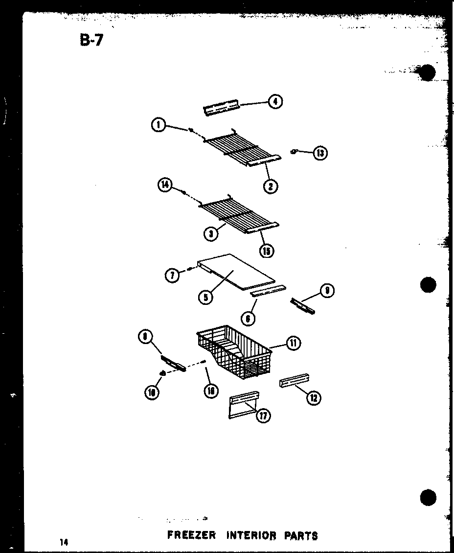 Amana SRI19E-A-P74870-5WA freezer interior parts diagram