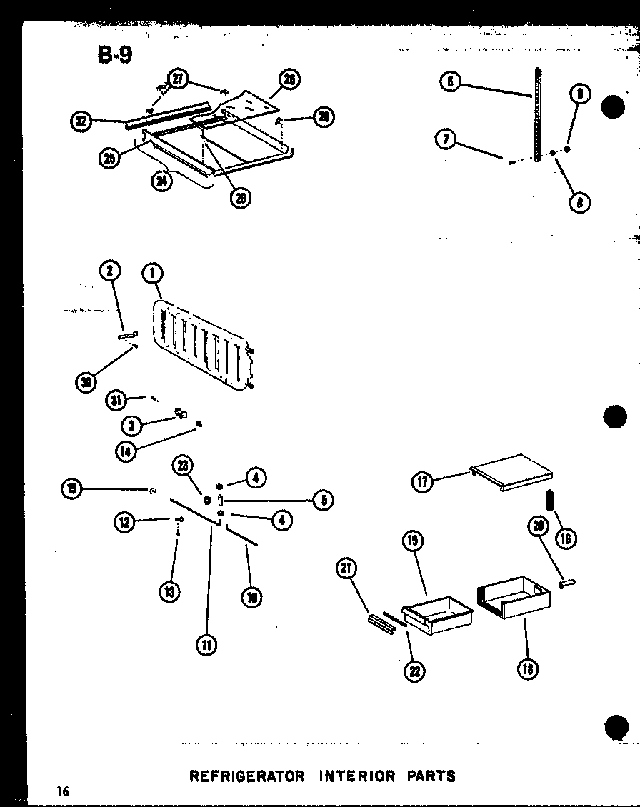 Amana SRI19E-A-P74870-5WA refrigerator interior parts diagram