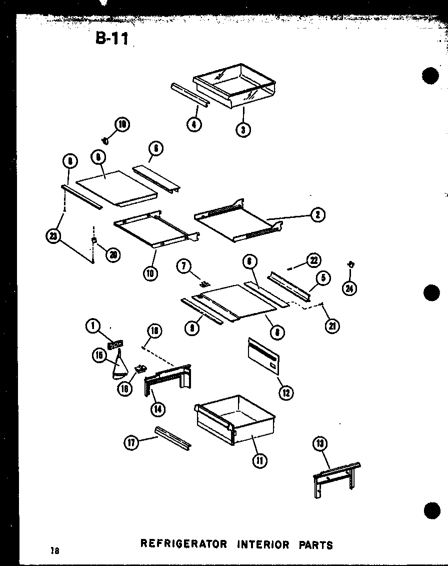 Amana SRI19E-A-P74870-5WA refrigerator interior parts diagram