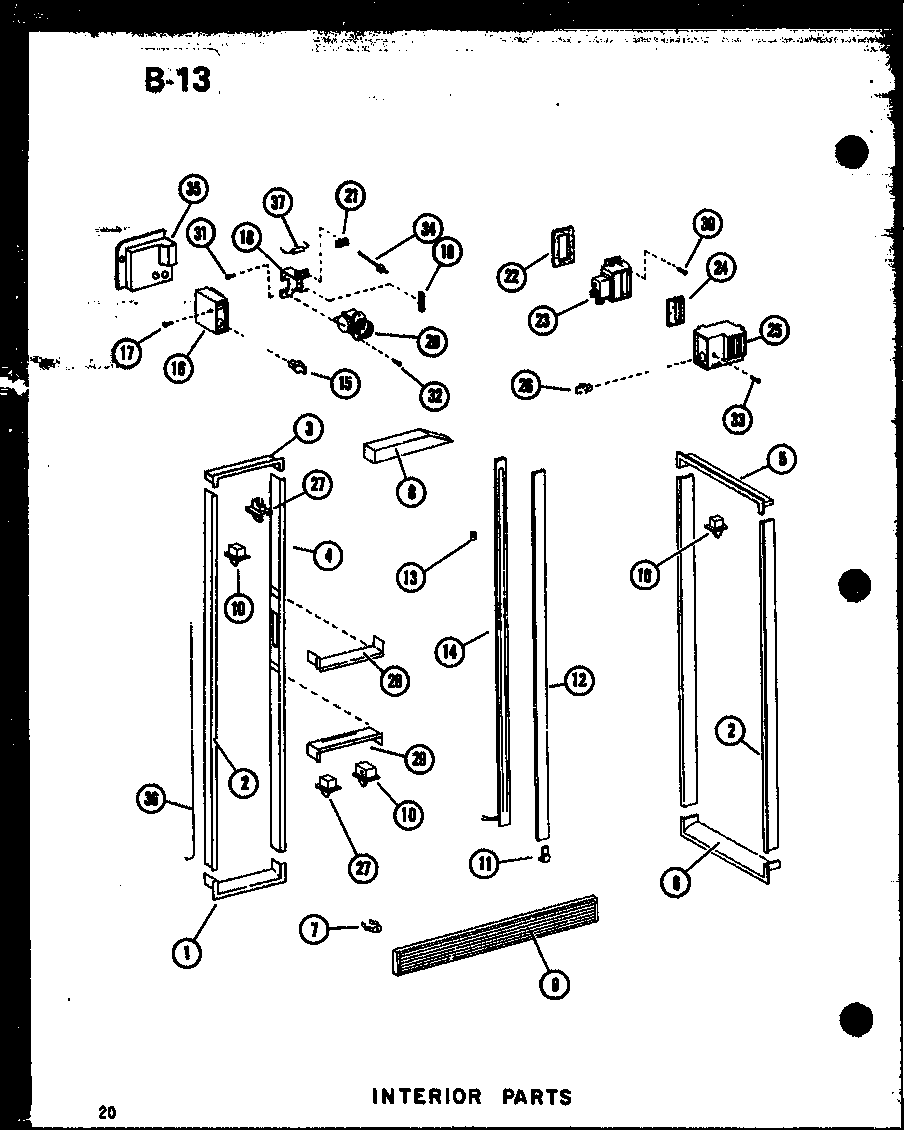 Amana SRI19E-A-P74870-5WA interior parts diagram
