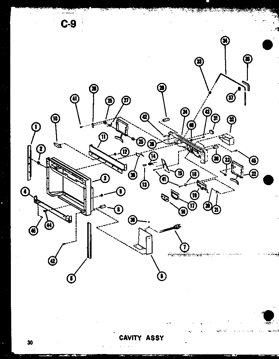 Amana SRI19E-A-P74870-5WA cavity assy diagram