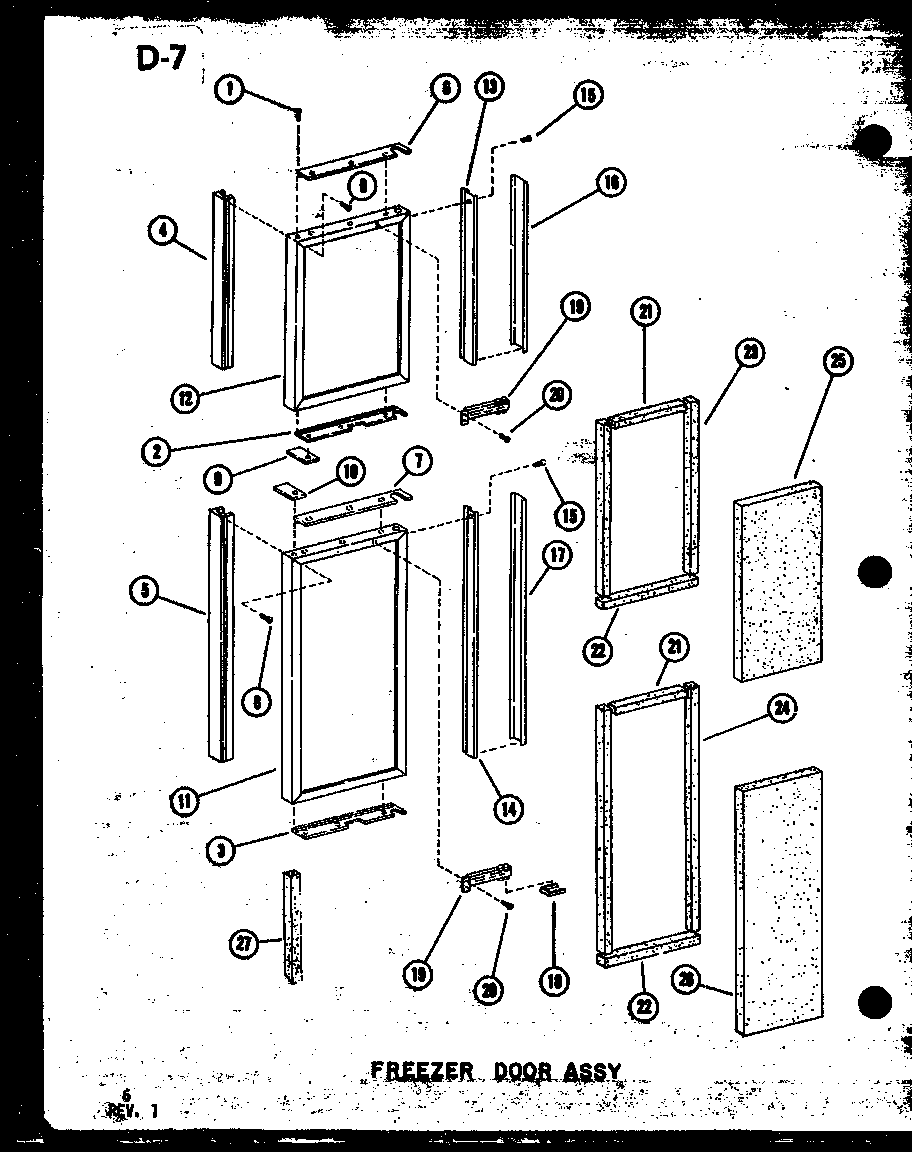 Amana SDI25E-1-C-P74870-18WC freezer door assy diagram