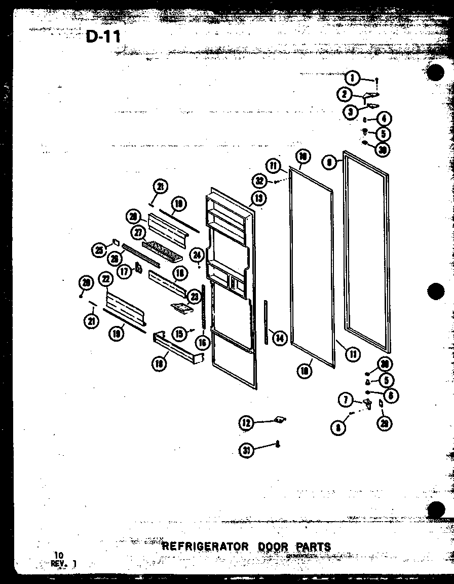 Amana SDI25E-1-C-P74870-18WC refrigerator door parts diagram