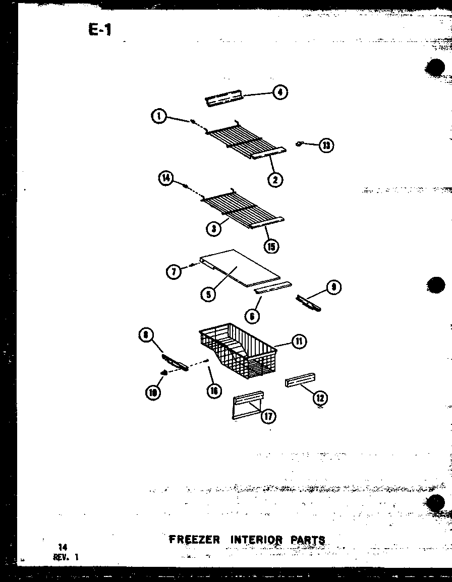 Amana SDI25E-1-C-P74870-18WC freezer interior parts diagram