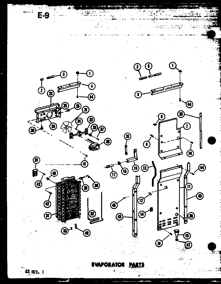 Amana SDI25E-1-C-P74870-18WC evaporator parts diagram