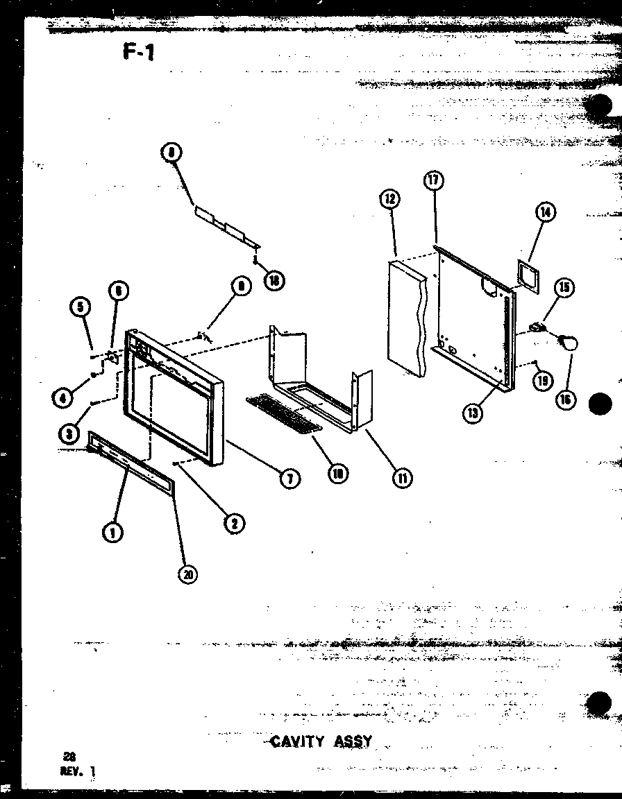Amana SDI25E-1-C-P74870-18WC cavity assy diagram