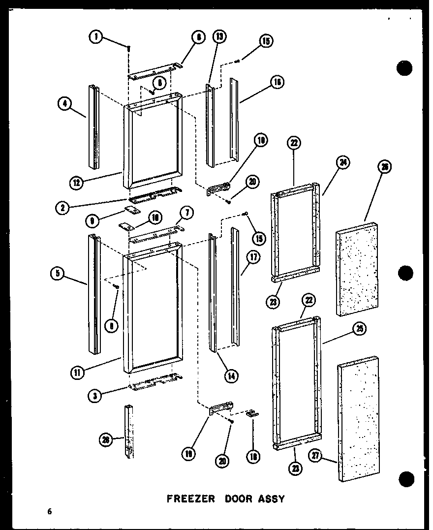 Amana SDI25D-P73900-17W freezer door assy diagram