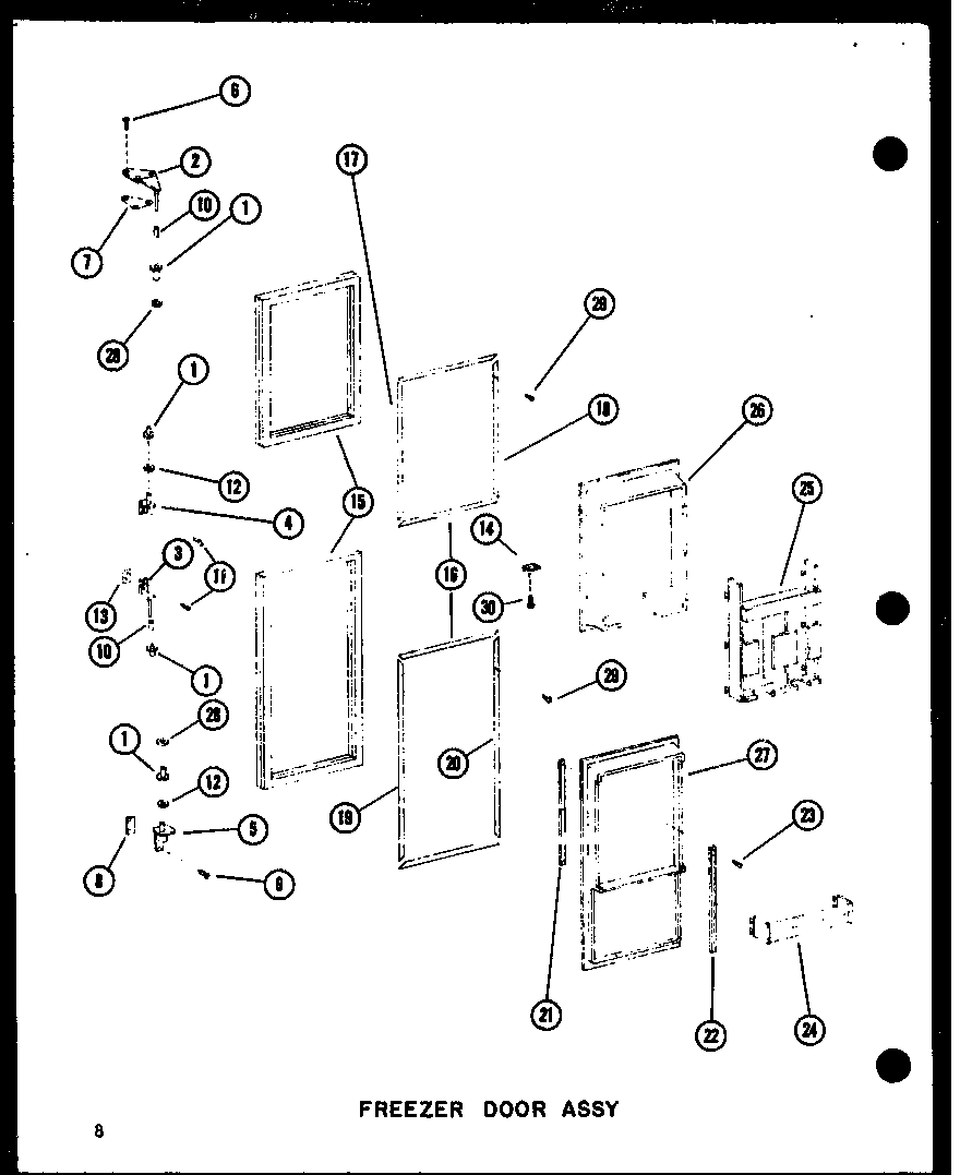 Amana SDI25D-P73900-17W freezer door assy diagram