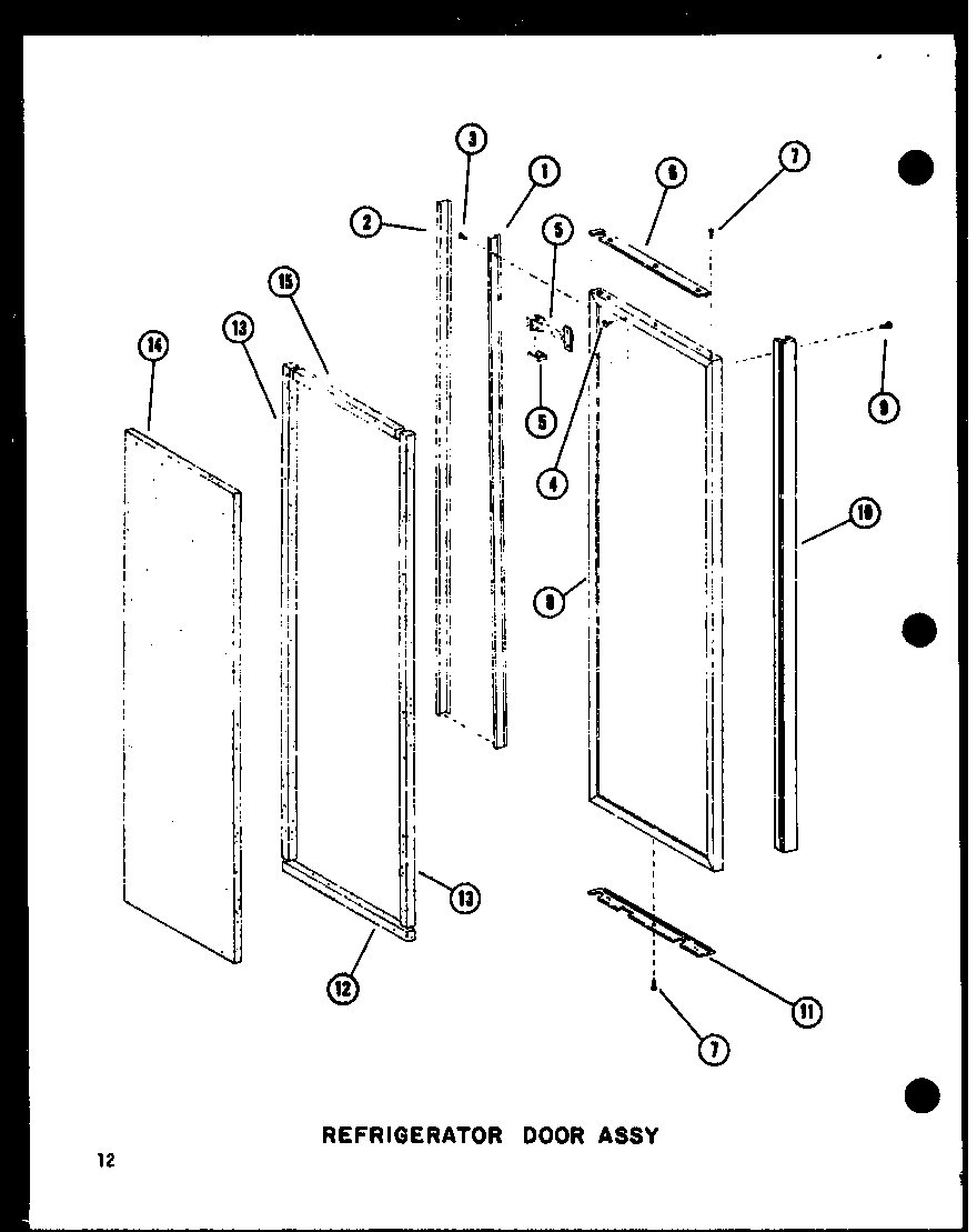 Amana SDI25D-P73900-17W refrigerator door assy diagram