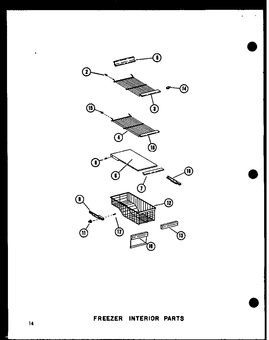 Amana SDI25D-P73900-17W freezer interior parts diagram