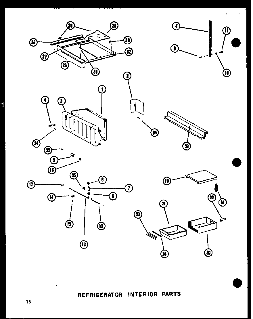 Amana SDI25D-P73900-17W refrigerator interior parts diagram