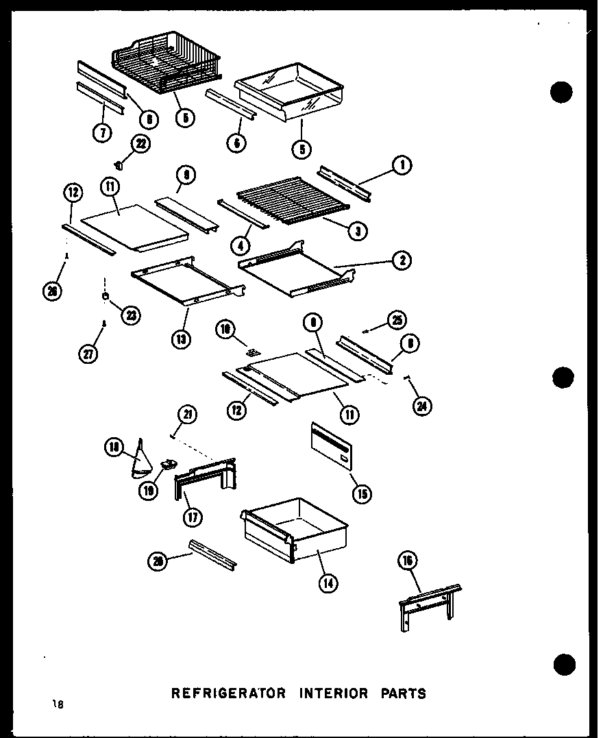 Amana SDI25D-P73900-17W refrigerator interior parts diagram