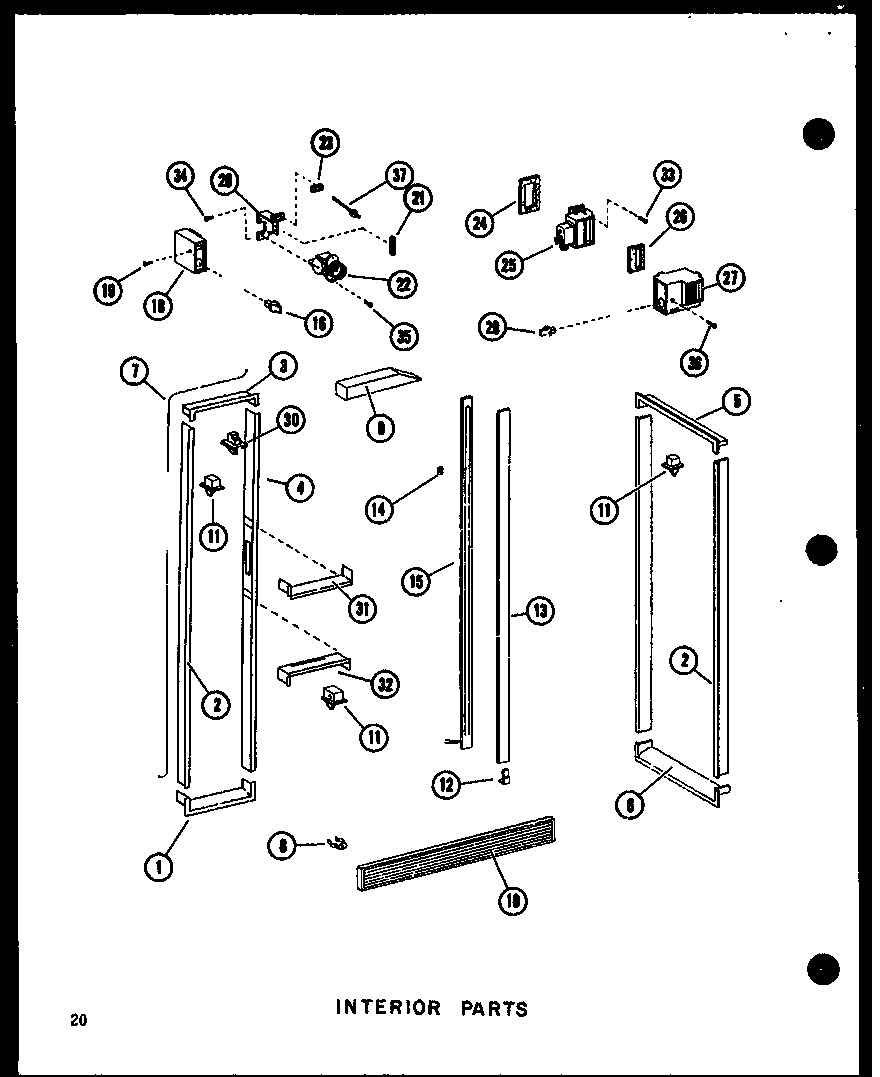 Amana SDI25D-P73900-17W interior parts diagram