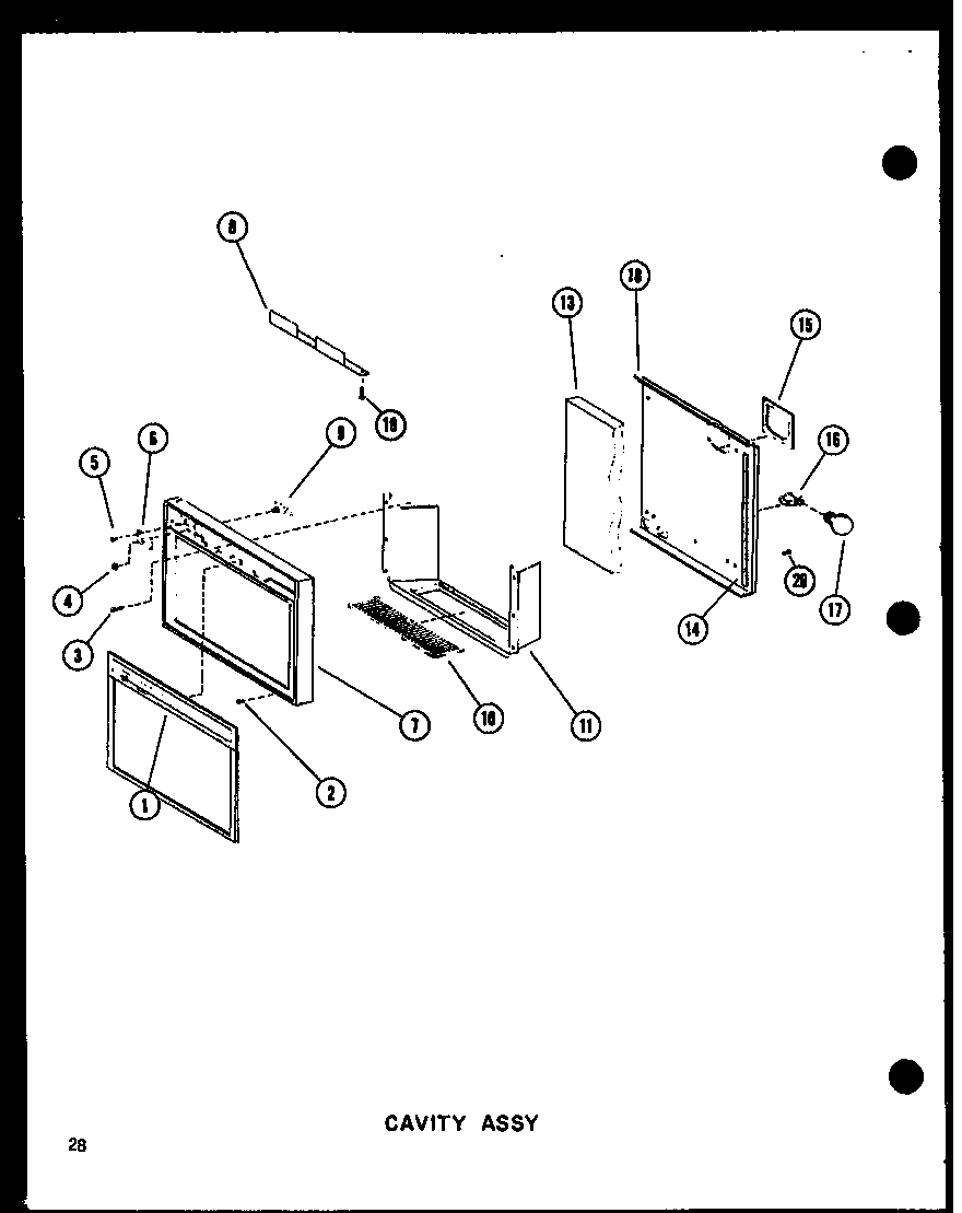 Amana SDI25D-P73900-17W cavity assy diagram