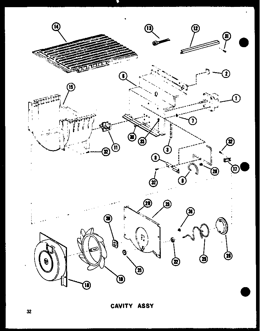 Amana SDI25D-P73900-17W cavity assy diagram
