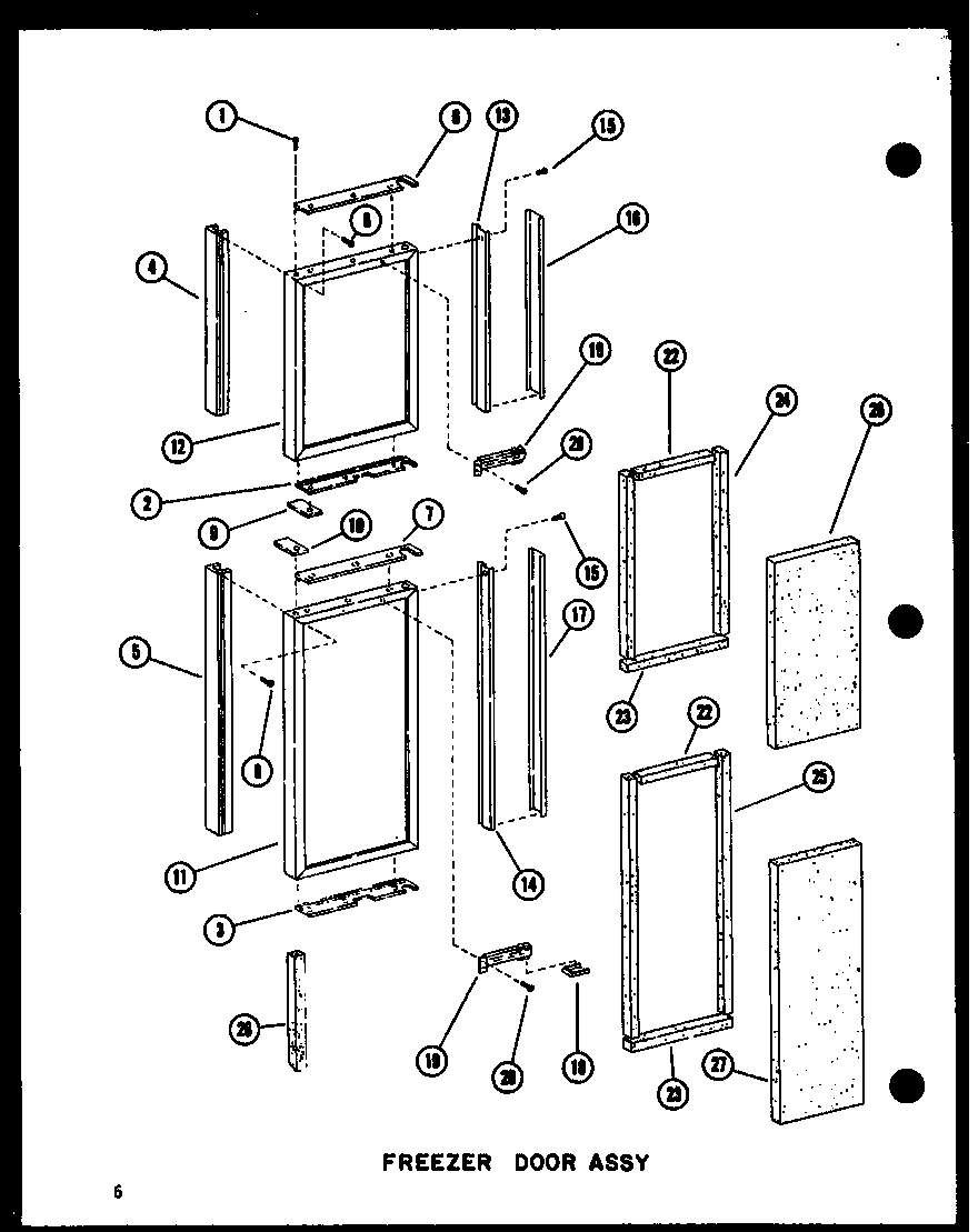 Amana SRI19E-A-P74100-5WA freezer door assy diagram