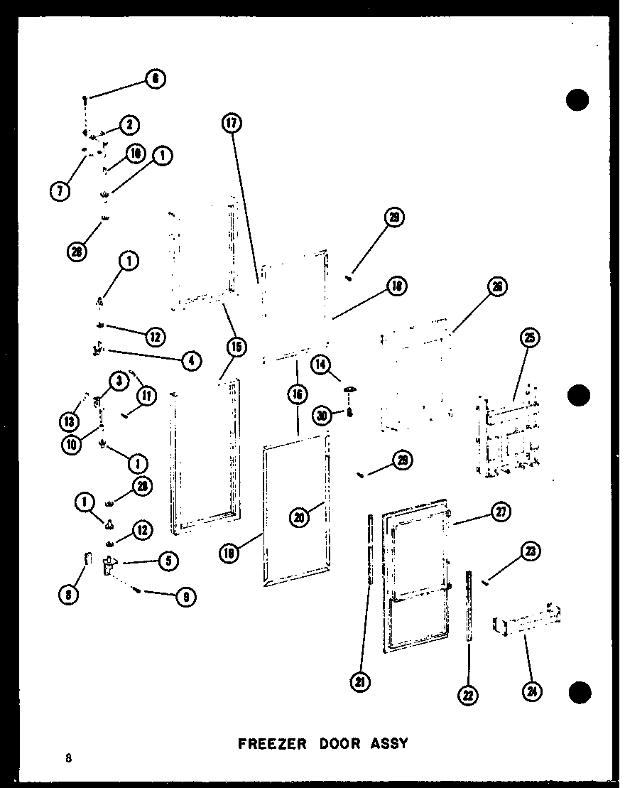 Amana SRI19E-A-P74100-5WA freezer door assy diagram