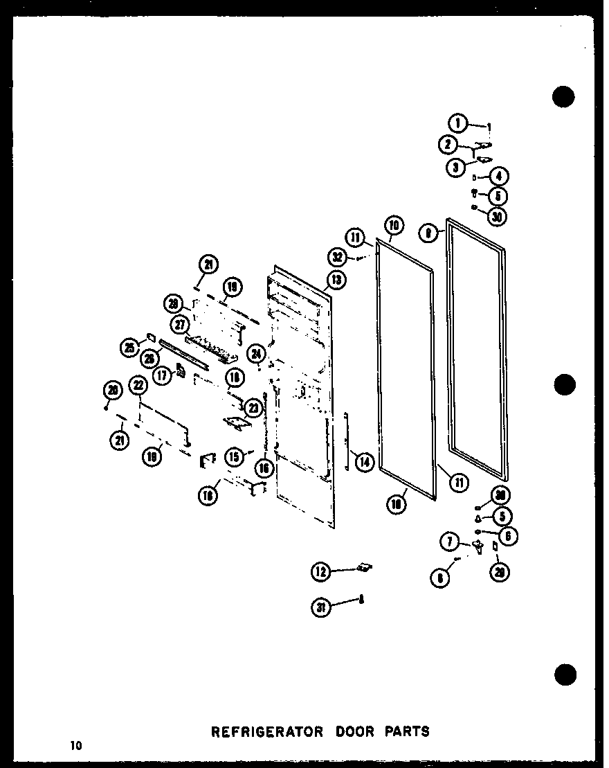 Amana SRI19E-A-P74100-5WA refrigerator door parts diagram
